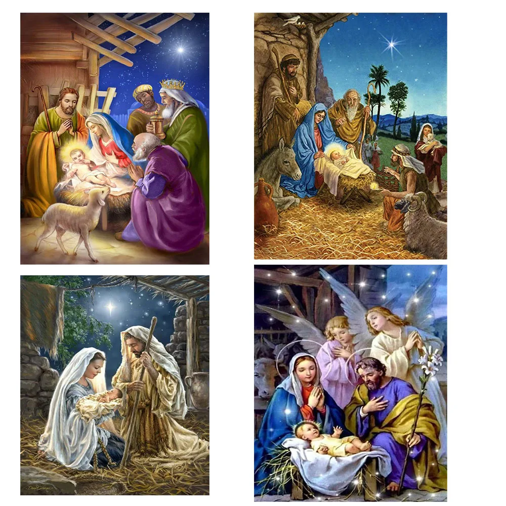 

5D DIY Diamond Painting Cross Stitch Religious Full Drill Diamond Embroidery Resin Diamond Mosaic Handmade Art Home Decoration