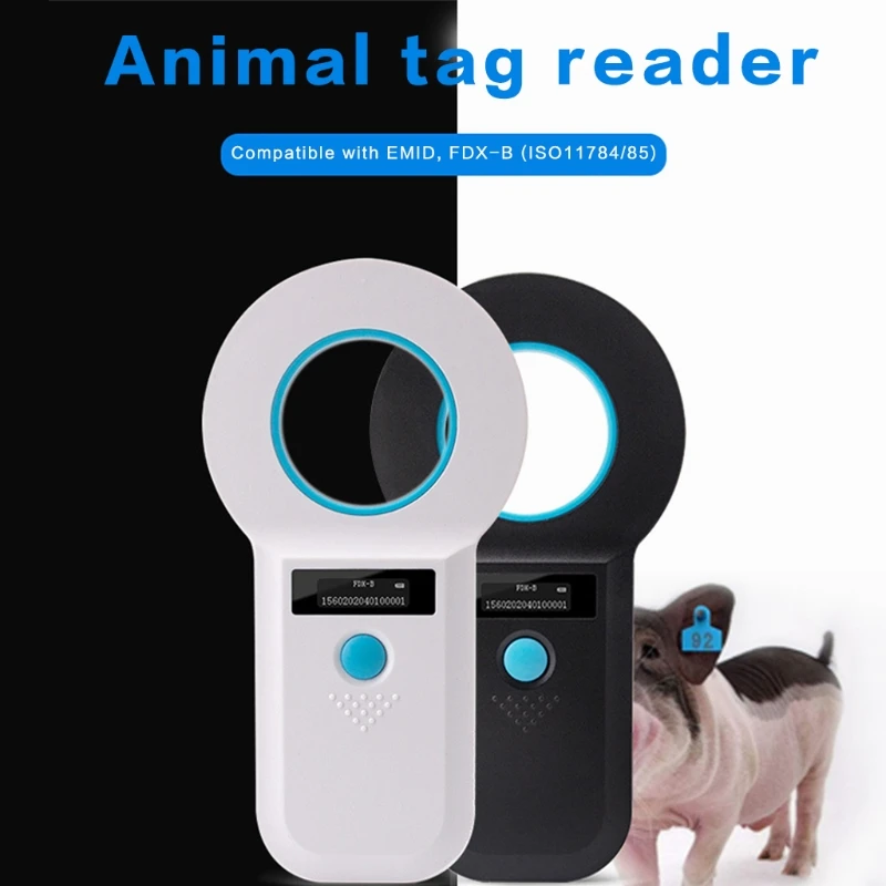 

Pet Microchip Scanner 134.2kHz RFID Data Storage Microchip Reader Bluetooth Animal Chip High Brightness OLED Display