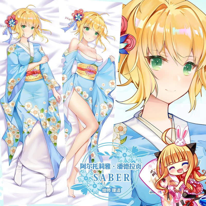 Чехол для подушки с рисунком из аниме-игры Tomoe Gozen выполненный в стиле ванной