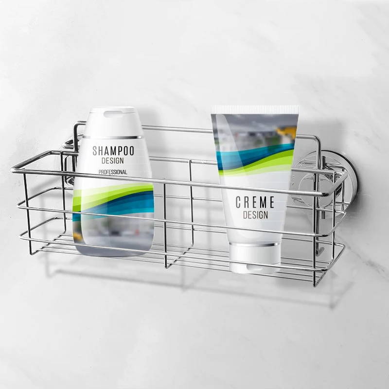 Нержавеющая сталь полки для ванной присоски стеллаж хранения шампуня Душ Туалет
