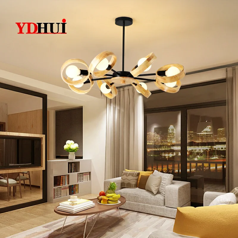 Скандинавский деревянный светодиодный гостиная журнал лампы Гостиная столовой