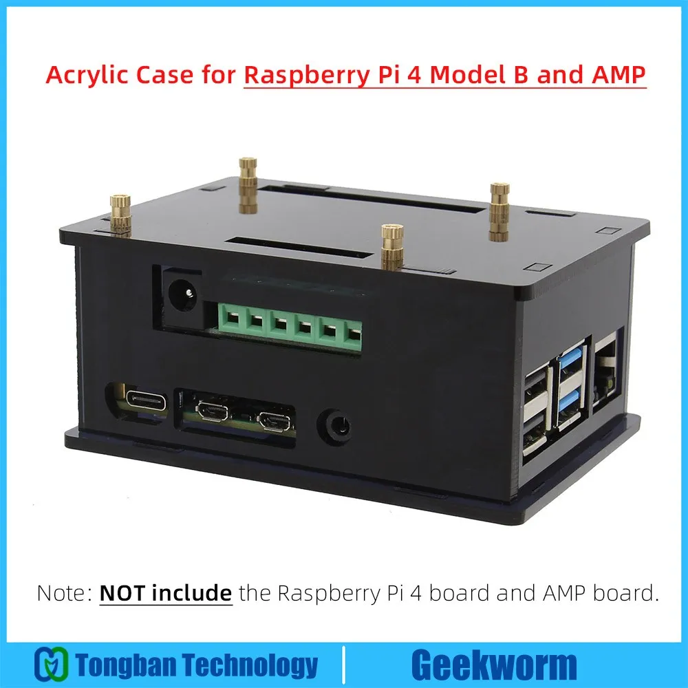 Акриловый чехол Geekworm для усилителя HIFI плата расширения и только Raspberry Pi 4 Model