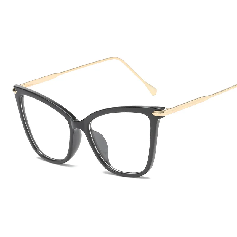

MYT_0195 Ladies Cat Eye Transparent Lens Round Glasses Frame Oversized Metal Frame Brand Designer Optical EyeGlasses Eyewear