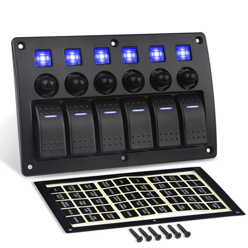 Автомобильная лодка кулисный переключатель панель 12 в морской 6 групп