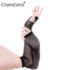 Женские перчатки с вырезами, сексуальные женские перчатки в стиле панк и готика, сетчатые перчатки без пальцев, варежки, оптовая продажа