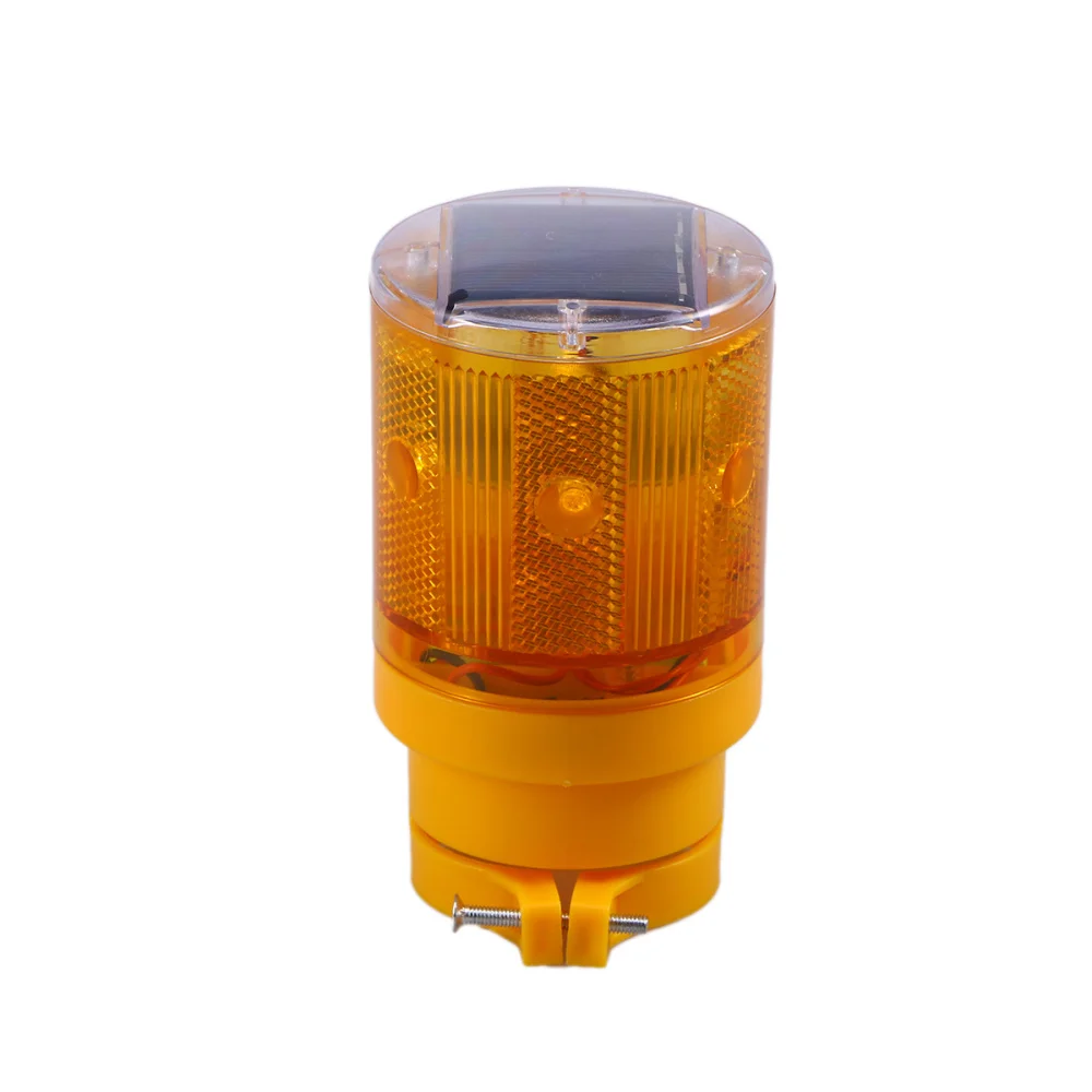 

2pcs Solar Traffic Light Flashing Barricade Emergency Strobe Warning Light Wireless Safety Road Construction Beacon Lamp (Orange