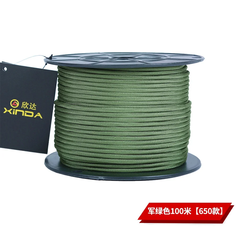 

100M 550 Military Standard catch rope rope mountaineering outdoor auxiliary line 9 core life-saving rope equipment safety rope