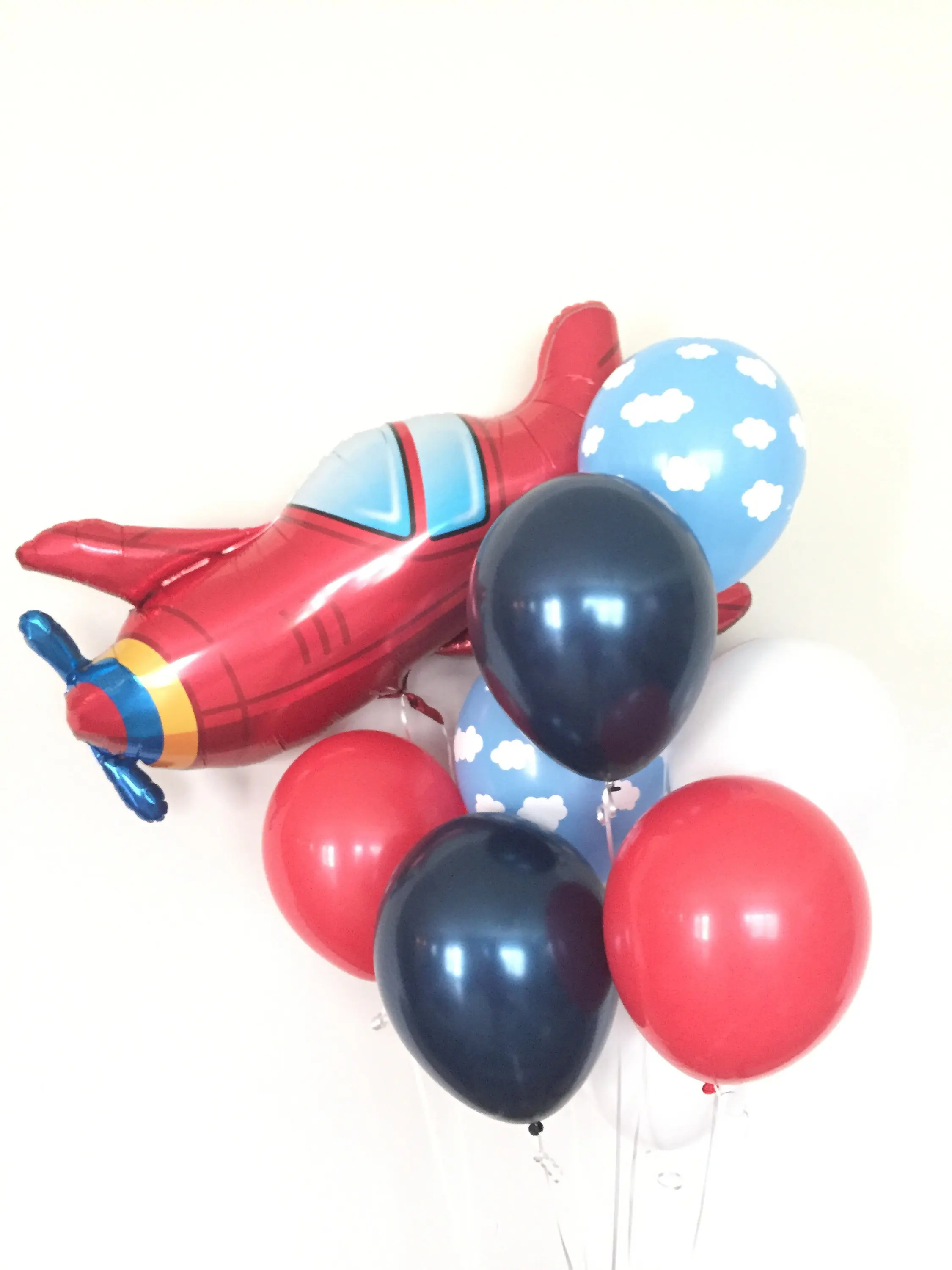 Синие и белые воздушные шарики с нарисованными облаками 12 дюймов игрушечным