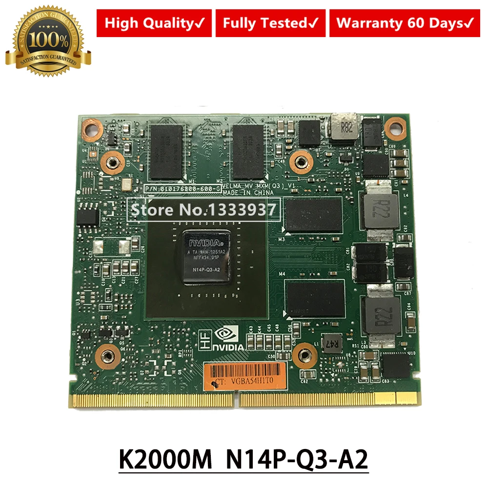 Квадро K2000M для Dell Precision M4700 M4800 HP Elitebook 8560w Мобильная рабочая станция 2 Гб Графика
