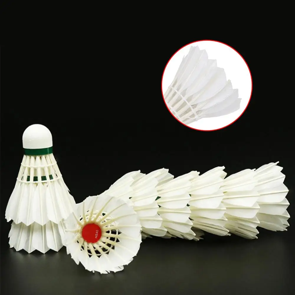 

12pcs Badminton Shuttlecocks Good Elasticity Super Durable Badminton Shuttlecock Goose Feather Cork Outdoor Sports Accessories