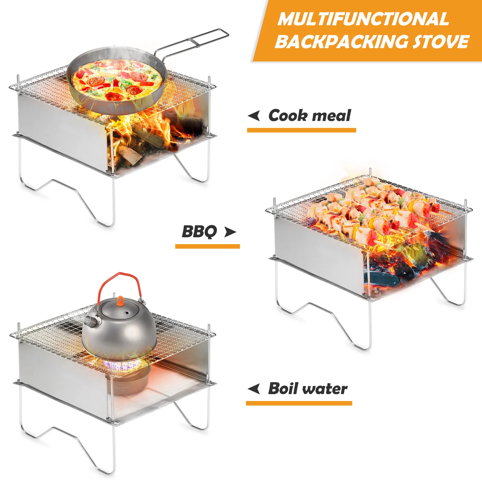 Кемпинговая плита гриль для барбекю портативный складной из нержавеющей стали