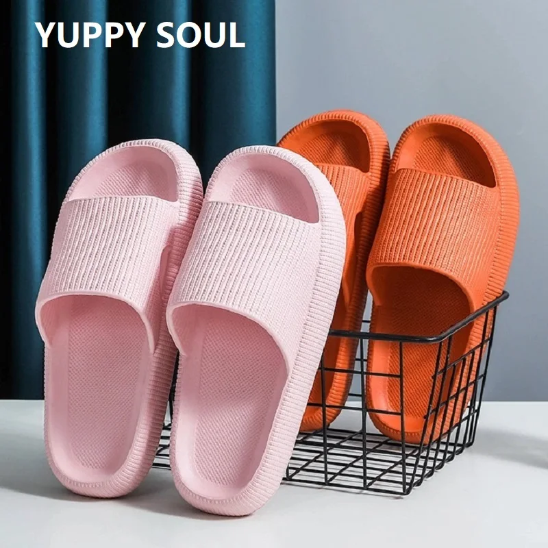 

YUPPY SOUL 2021 New Men And Women Summer Fashion Slippers Slide Sandals Beach High Heels Shower Thick Soft Sole Casual Shoes