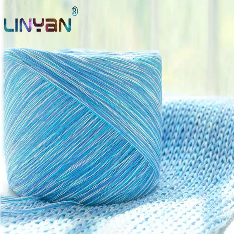 250 г 100% цветные Хлопковые вязаные крючком шапки пряжа для ручной вязки плотно