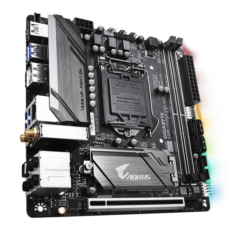 Bestellen LGA 1151 Gigabyte Z390 ICH AORUS PRO WIFI Motherboard DDR4 XMP 4133MHz DDR4 64GB M.2 SSD PC Z390 Placa-Mãe Gaming Mini ITX Neue