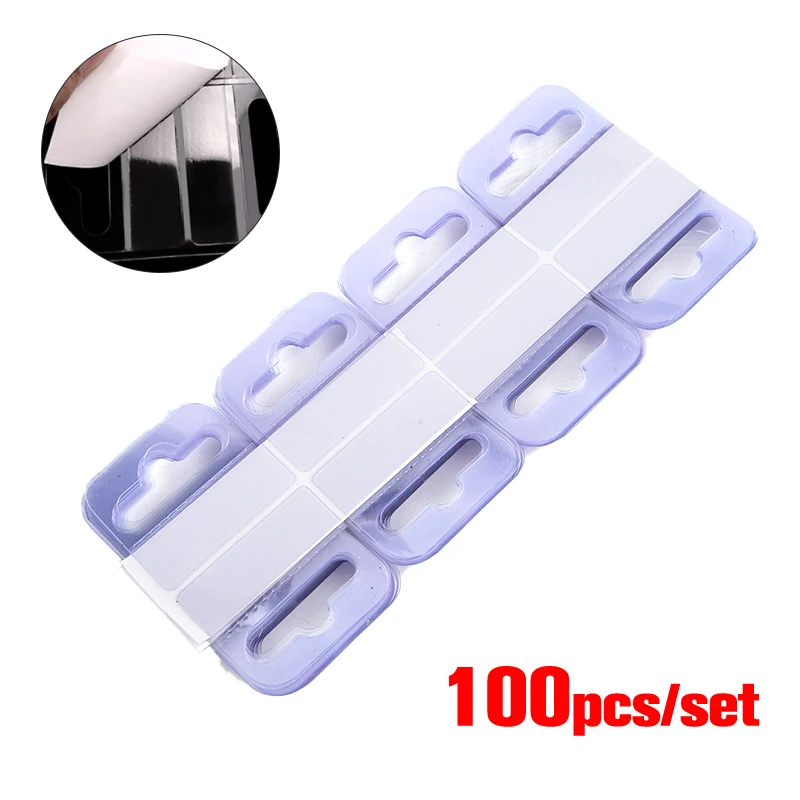 

100pcs PVC Slot Hole Adhesive Hang Tabs Tags Hook Merchandise Package Display Box Bag Hangers Peghooks For Store Retail Display