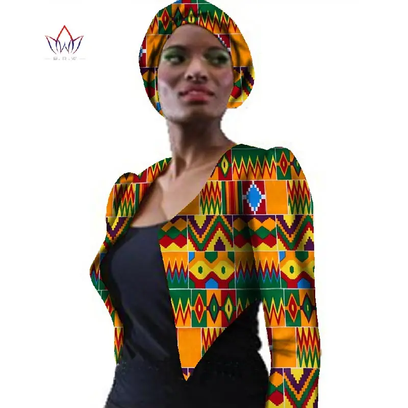 Новинка женская одежда в африканском стиле верхняя Bazin пальто с принтом куртка