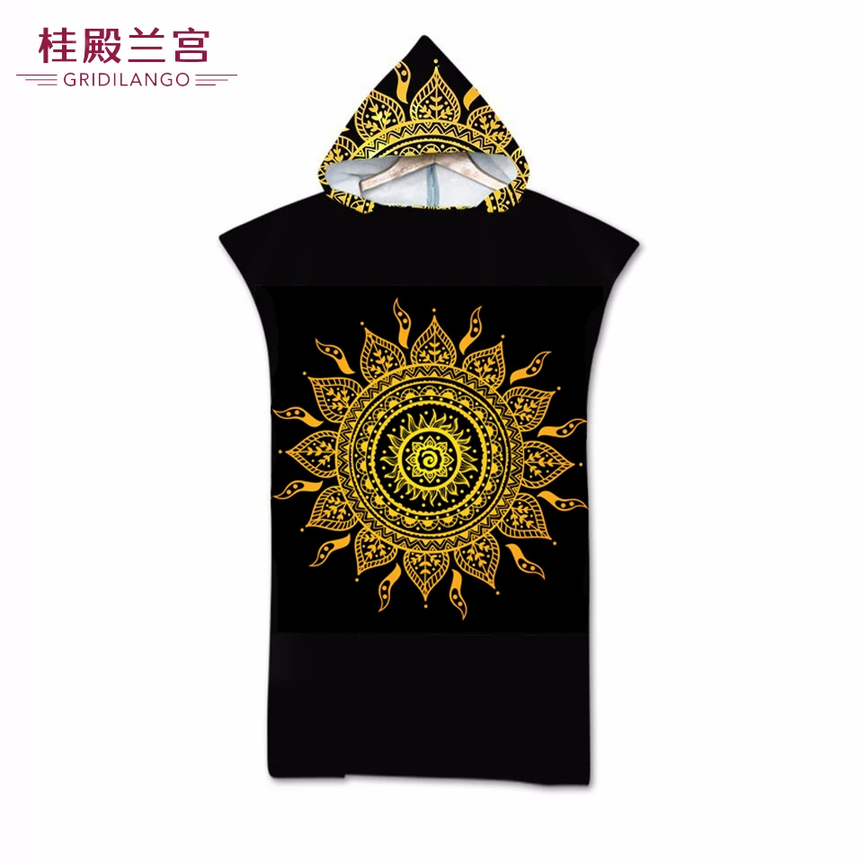 Двухсторонние с принтом черепа богемные банные полотенца капюшоном накидка из