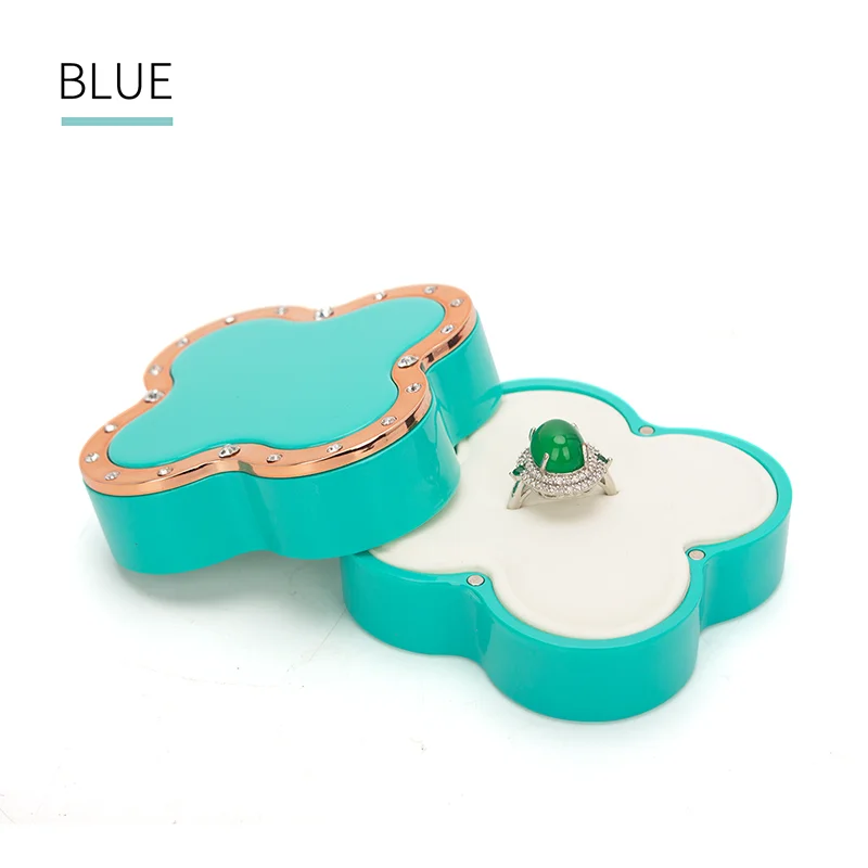 

Blue Led Wedding Ring Jewelry Display Storage Box Women Earring Pendent Bracelet Showcase Jewellery Holder Lover Birthday Gifts