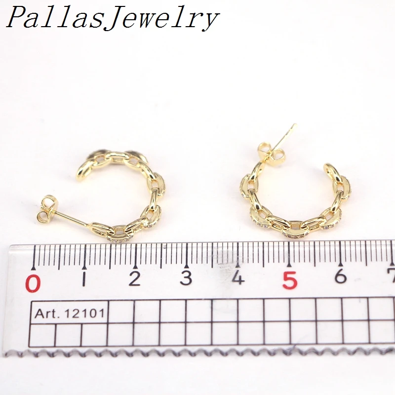 5 пар кубического циркония модные ювелирные изделия круг Шарм серьги гвоздики CZ