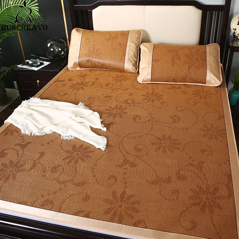 Summer Mat and Rattan 3-piece Single Double Dormitory Collapsible Bedding Sets Cool Mattress | Мебель
