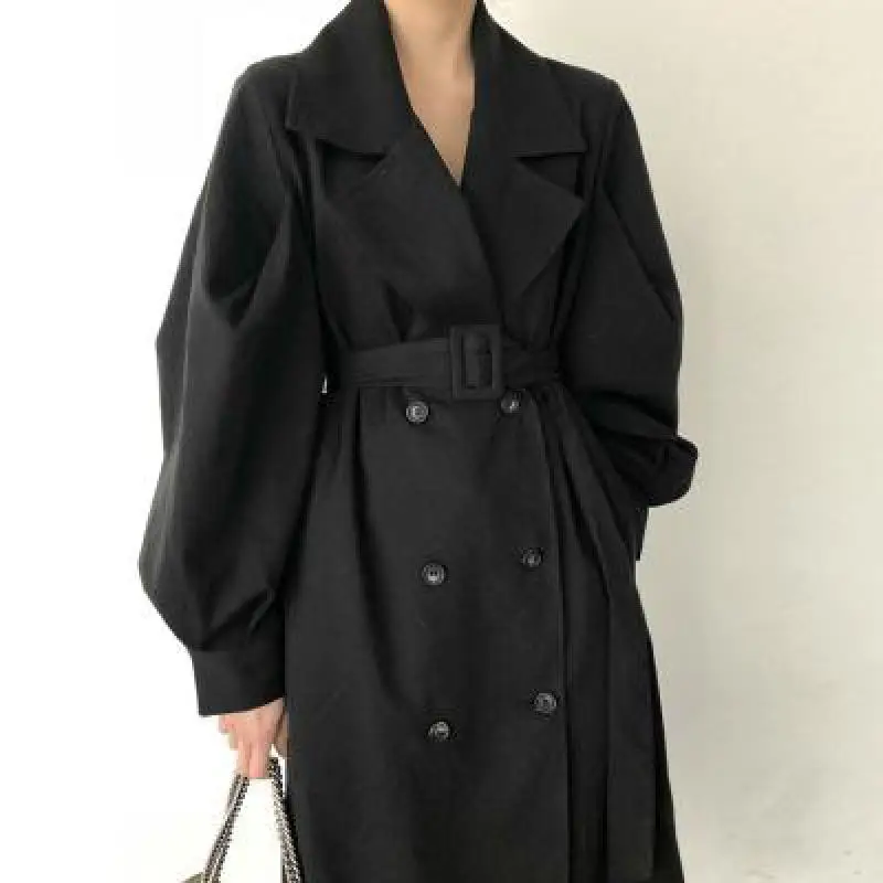 

Genayooa Fashion Women Trench Coat Long Double-breasted Belt Lady Clothes Autumn Spring Outerwear Oversize Trench Coat For Women