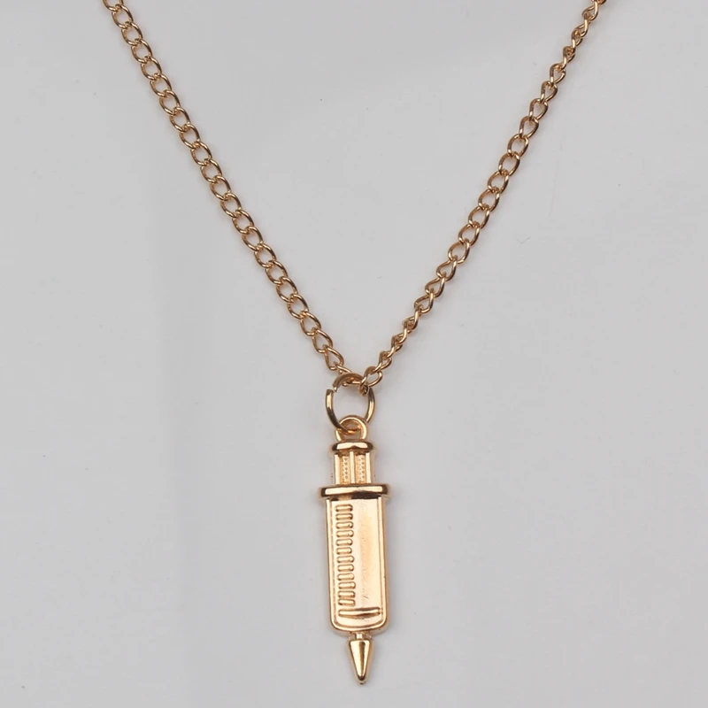 

Medical Jewelry nurse syringe necklace best nurse necklace gold pendant charms student nurse Medical Women Gift doctor necklace