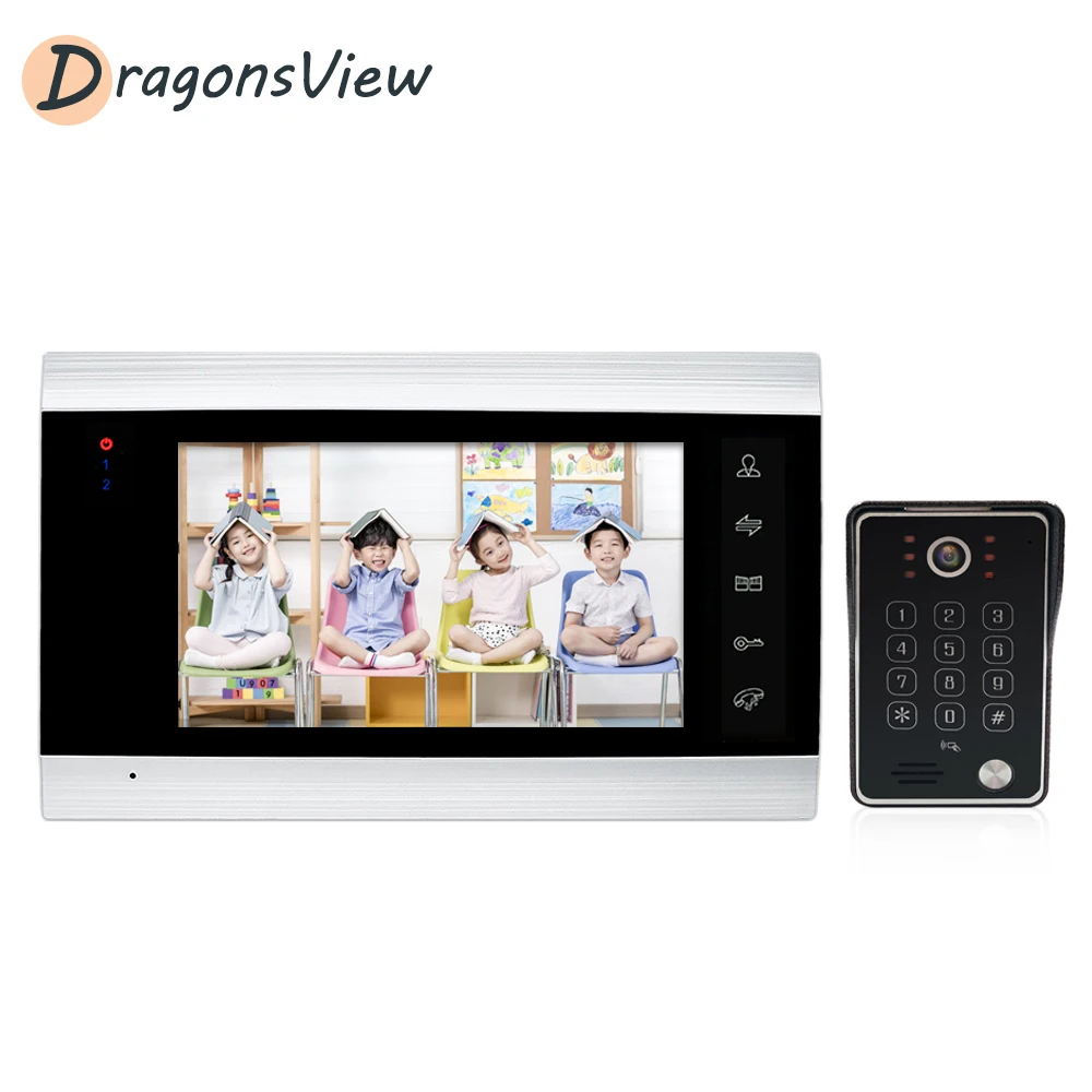 

DragonsView 960P RFID Smart Wifi Video Intercom Wireless Door Phone Doorbell Camera with Motion Detect 7 inch Support Remote