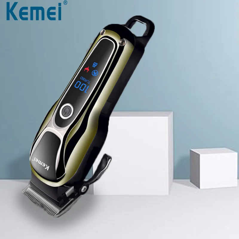 Машинка для стрижки волос Kemei 1990 аккумуляторная с ЖК дисплеем 110 240 В|Триммеры