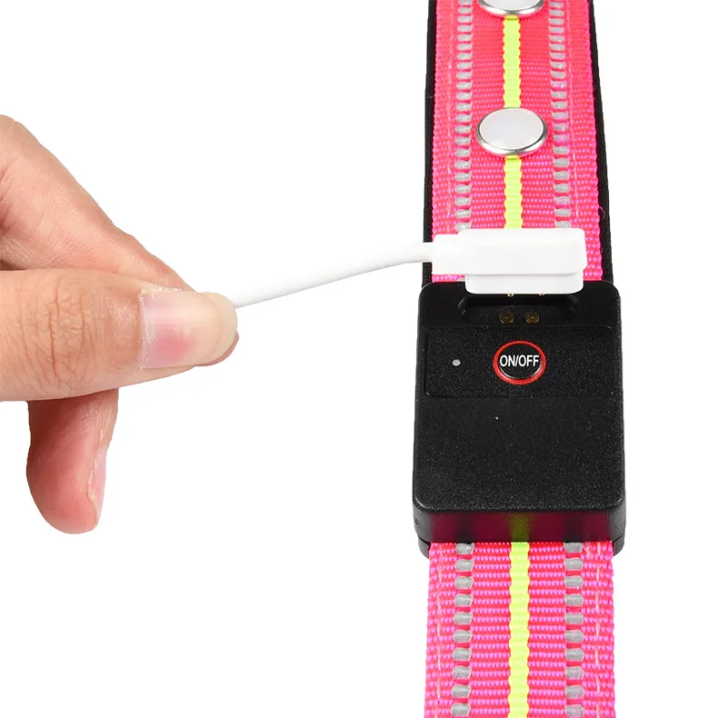 

YourKith LED Luminous Dog Collar Magnetic waterproof Pet Collar Small Dog Pet Collar Traction USB Charging Dog Accessories