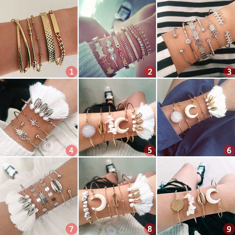 32 стили Бохо модные ракушка сердце с украшением в виде кристаллов лист стрелка