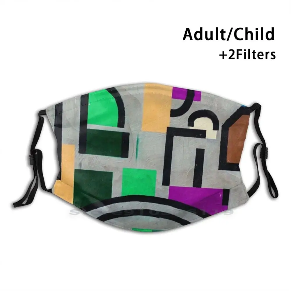 

Геометрические узоры-цвета-Абстрактные взрослые дети моющиеся смешные маски для лица с фильтром геометрический узор геометрический 3D