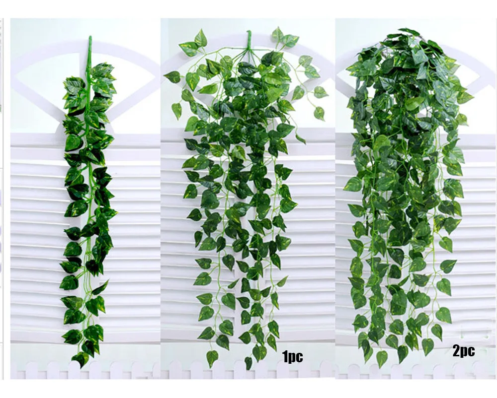 

Artificial Fake Hanging Vine Plant Leaves Garland Home Garden Wall Decoration Fake rattan for Home Wedding Decoration outdoor