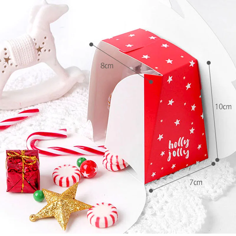 Канун Рождества Портативный коробка пакеты для печенья конфеты упаковывая