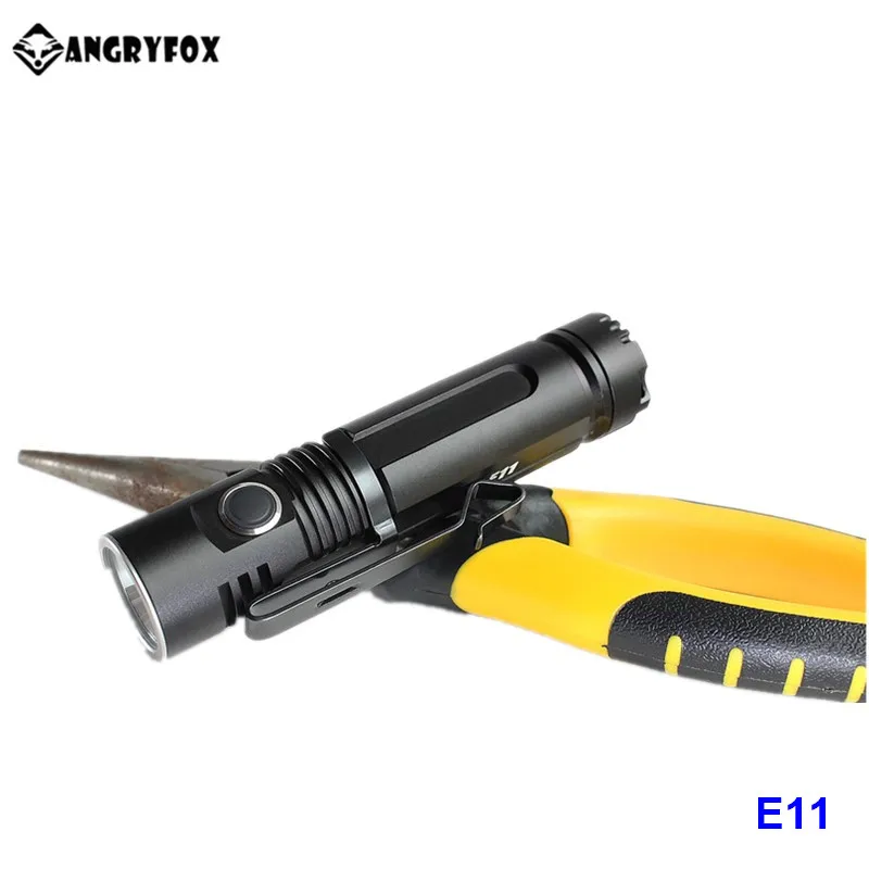 Angryfox E3 E6 E11 XML Cree светодиодный EDC вспышки светильник AA 16340 CR123 14500 18650 Батарея Отдых