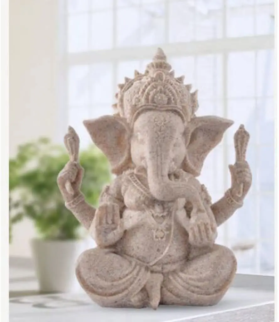 Маленькая Статуэтка из песчаника и смолы статуэтка Будды слона Декор для дома