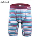 Трусы-боксеры мужские, брендовые модные пикантные качественные хлопковые длинные шорты, нижнее белье для мужчин, полная одежда, большие размеры