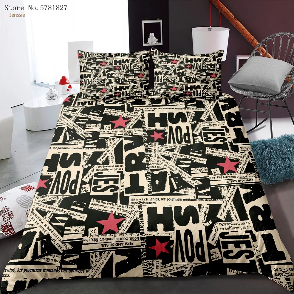 Комплект постельного белья из 2/3 предметов с изображением газеты Эйфелевой башни