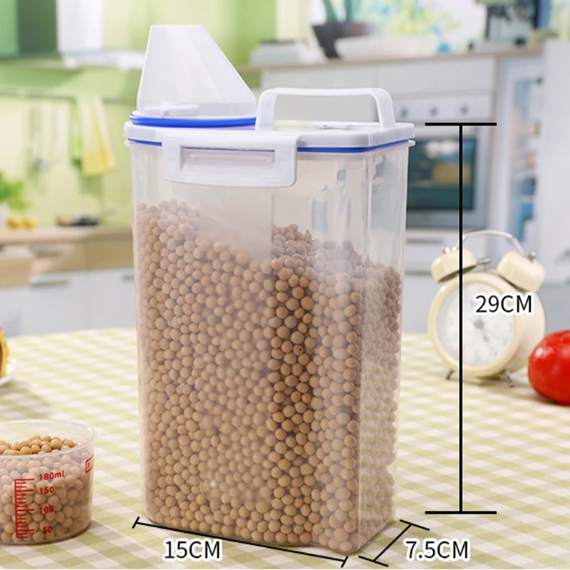 Герметичная влагостойкая прозрачная Поворотная емкость для хранения кухонный