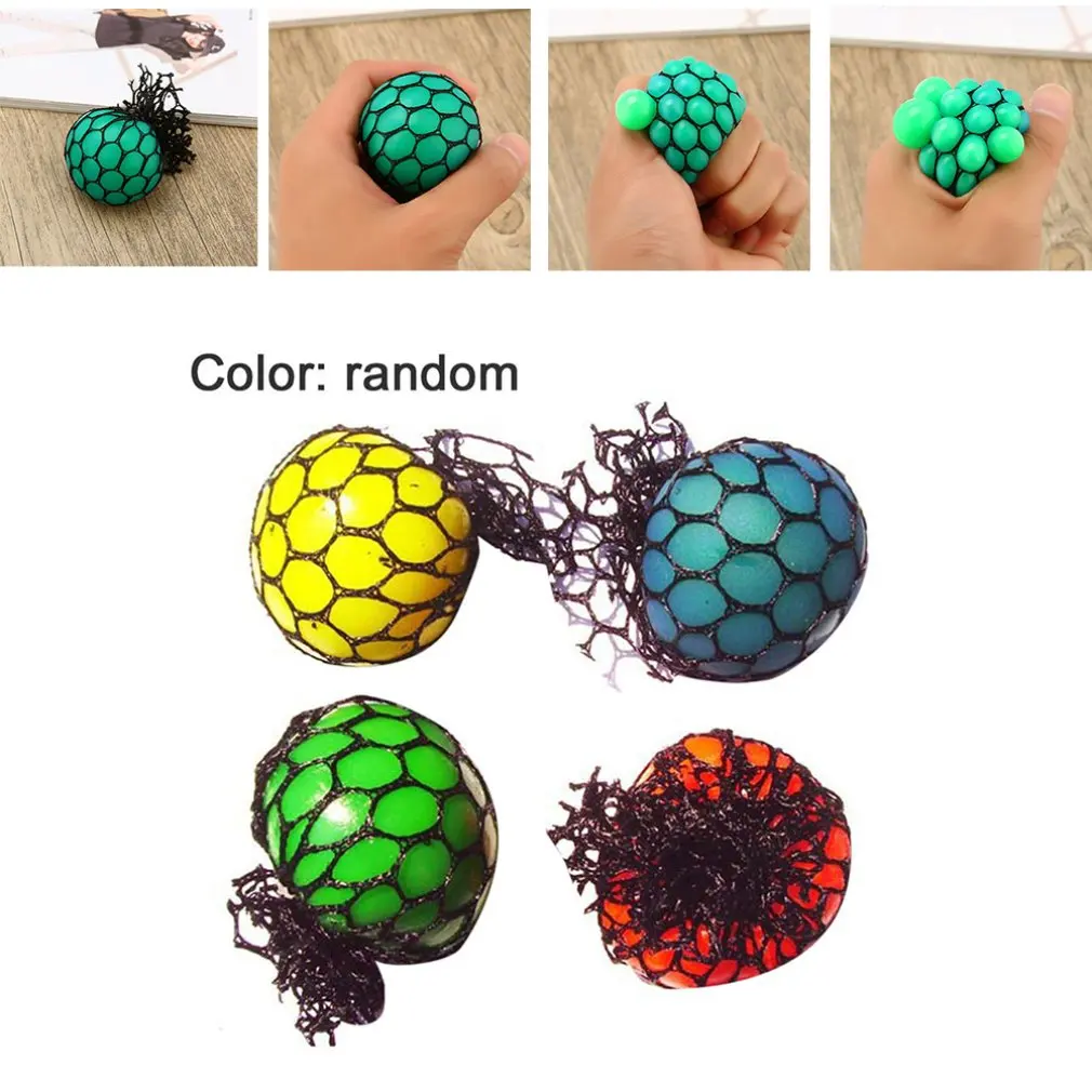 

Antistress Grape Ball Toy Funny Anti Stress Ball Toys Children Adult Stresses Reliever Mesh Grape Squeeze Ball Gift Random Color