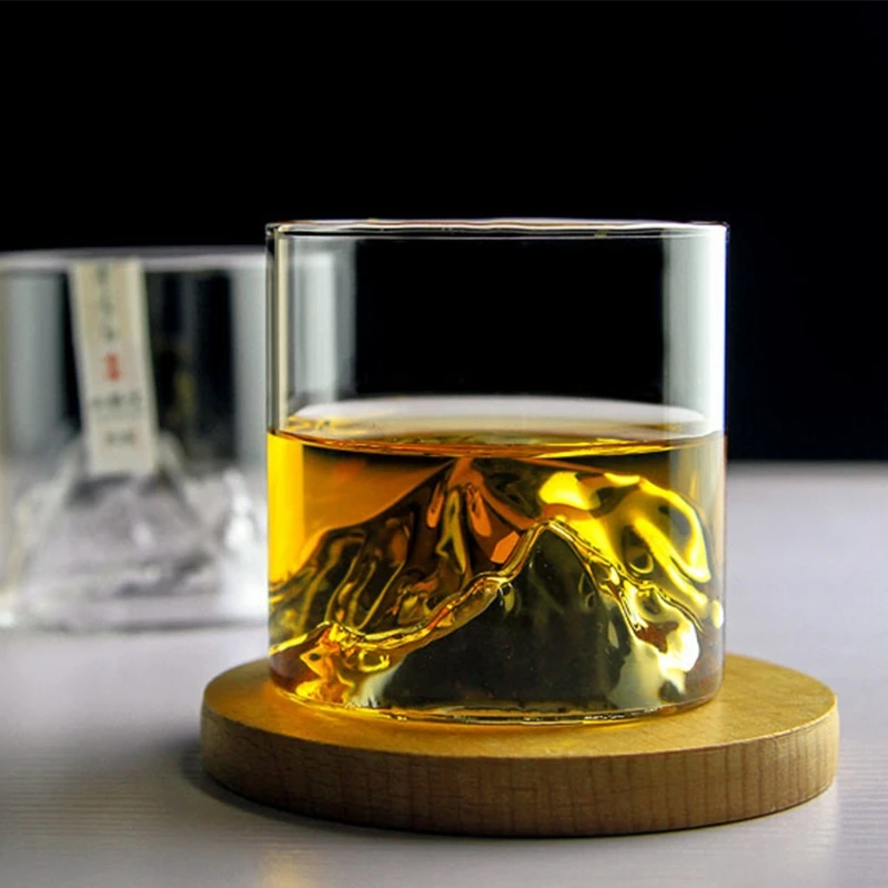 Wine Cup 3D Mountains Japanese Whisky Glasses Old Fashioned Whiskey Rock Glass Material Cocktails Cups | Дом и сад