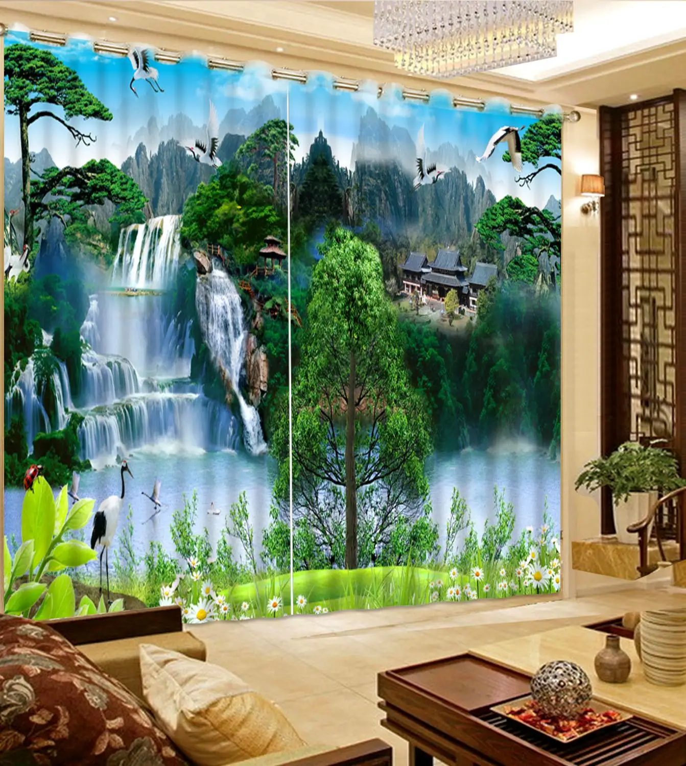 3d-занавеска Водопад декоративная Штора для спальни гостиной комнаты девочка на
