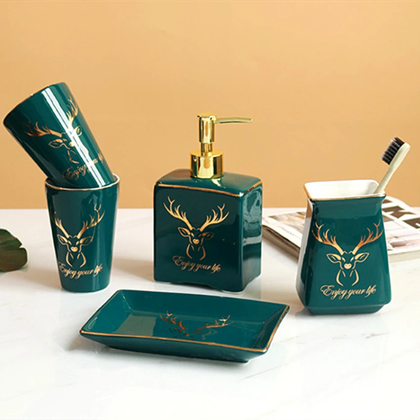 Набор аксессуаров для ванной комнаты в скандинавском стиле 5 шт. украшение отеля