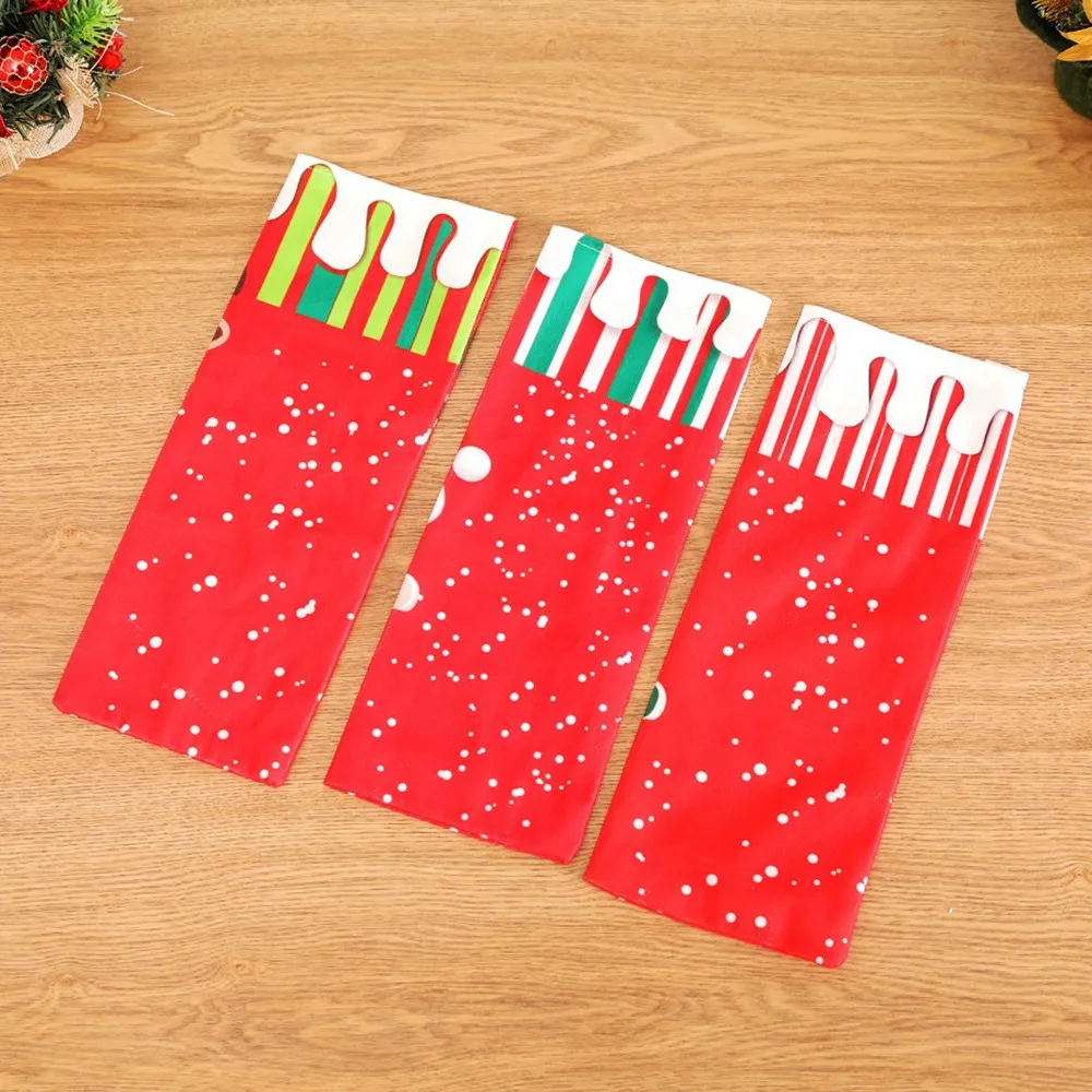 

3pcs Christmas Wine Bottle Cover Clothes Xmas Santa Snowman Wine Bottle Decor Gift Happy New Year Supplies