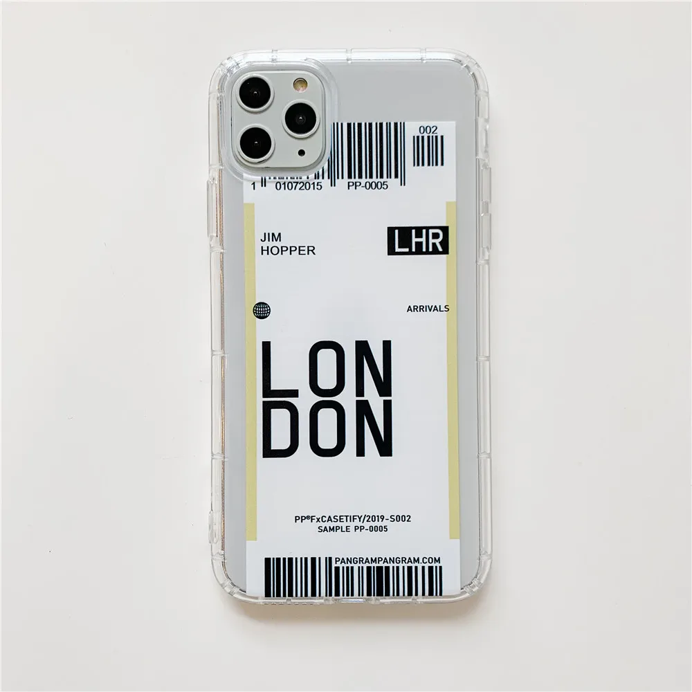 Lovebay авиаперелет этикетка письмо чехол для телефона для iPhone 11 Pro XR XS X Max 7 8 Plus Прозрачный Путешествия страна Мягкий ТПУ задняя крышка чехол s - Цвет: T14