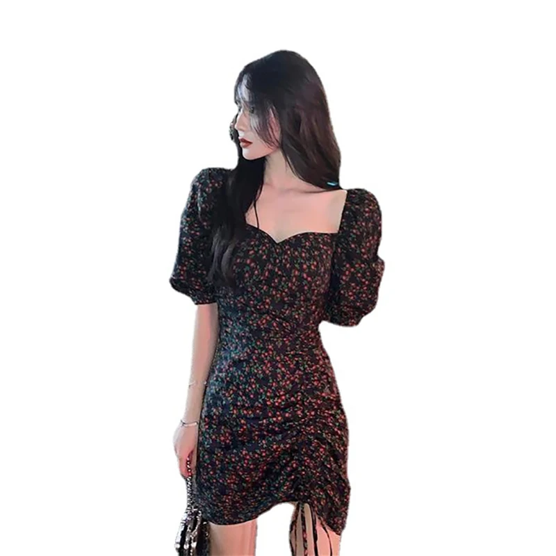 

AL 2021 Sleeve Of Bubble Of Summer New Fund Restore Ancient Ways Square Get Break Flower Drapery Wraps Buttock Dress Female