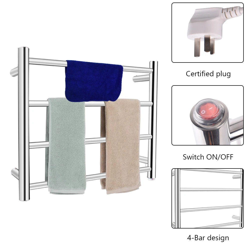 

Towel Drying Rack Small Model Round Tube Power 80W 110V Constant Temperature 70°C 304 Stainless Steel 54x45x12CM[US-Stock]