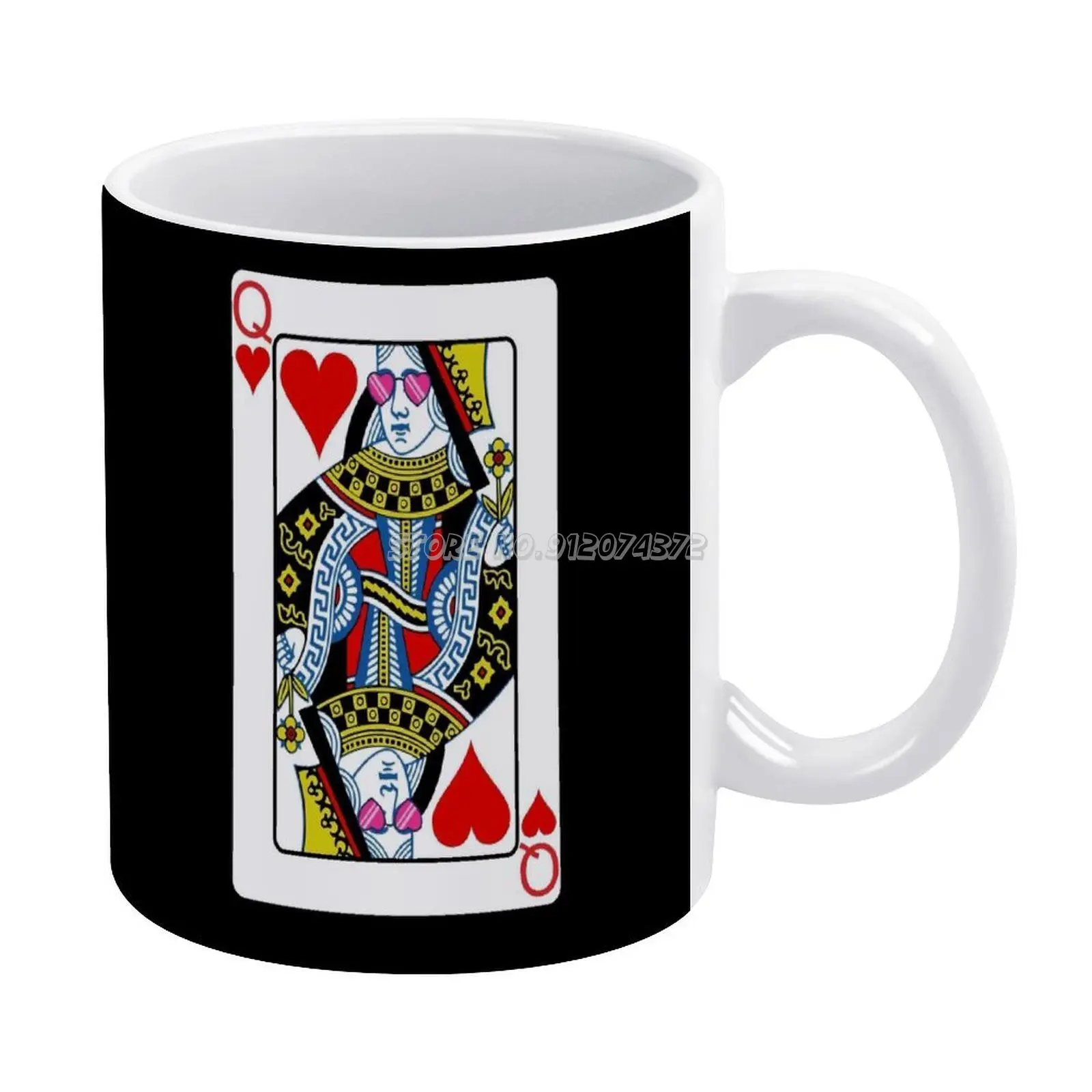 

Забавная Дизайнерская Женская кофейная кружка Queen Of Hearts играющая в покер дизайнерская кружка 330 мл креативная дорожная кружка и чашка Офисн...