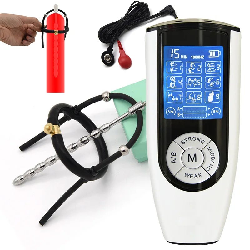 Новый и сильный электро шок комплект пенис штекер УВЕЛИЧЕНИЕ ЧЛЕНА кольцо