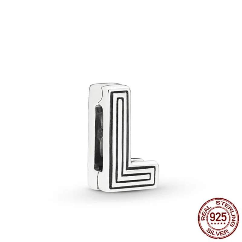 Новинка S925 подвеска с плоским зажимом в виде букв от A до Z Подходит для Pandora