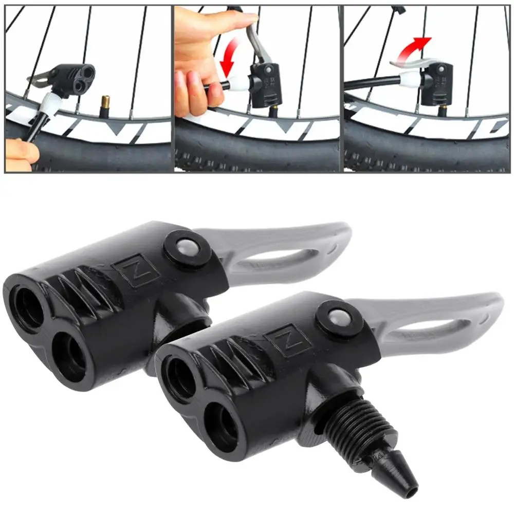 

2PCS Bicycle Pump Nozzle Hose Adapter Double Head Pumping Parts Accessories Valve Converter Bicycle